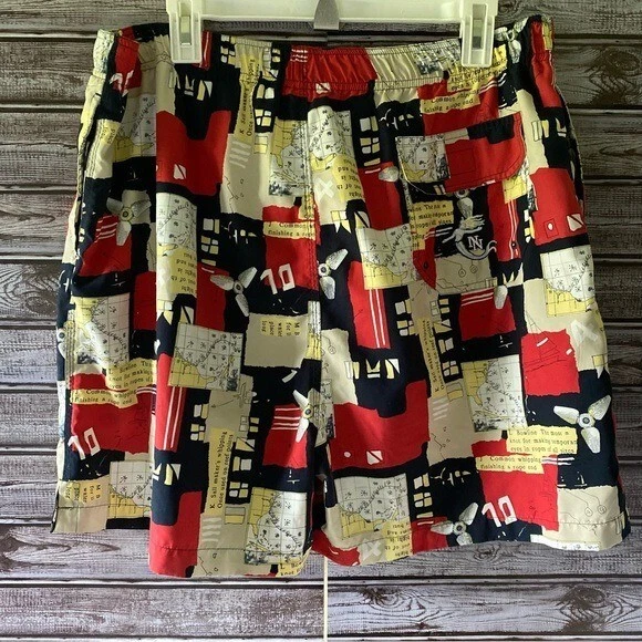 Nat Nast Men's Swim Trunks Size XL Stretch Waist Pockets Mesh Lining - Image 2 of 4