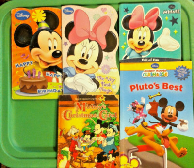 5x  DISNEY KIDS BOOKS  Mickey and Minnie Mouse Pluto Happy Birthday Christmas