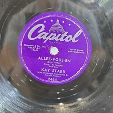 1950s KAY STARR 78 Record Album ALLEZ-VOUS-EN & Half A Photograph Capitol # 2464