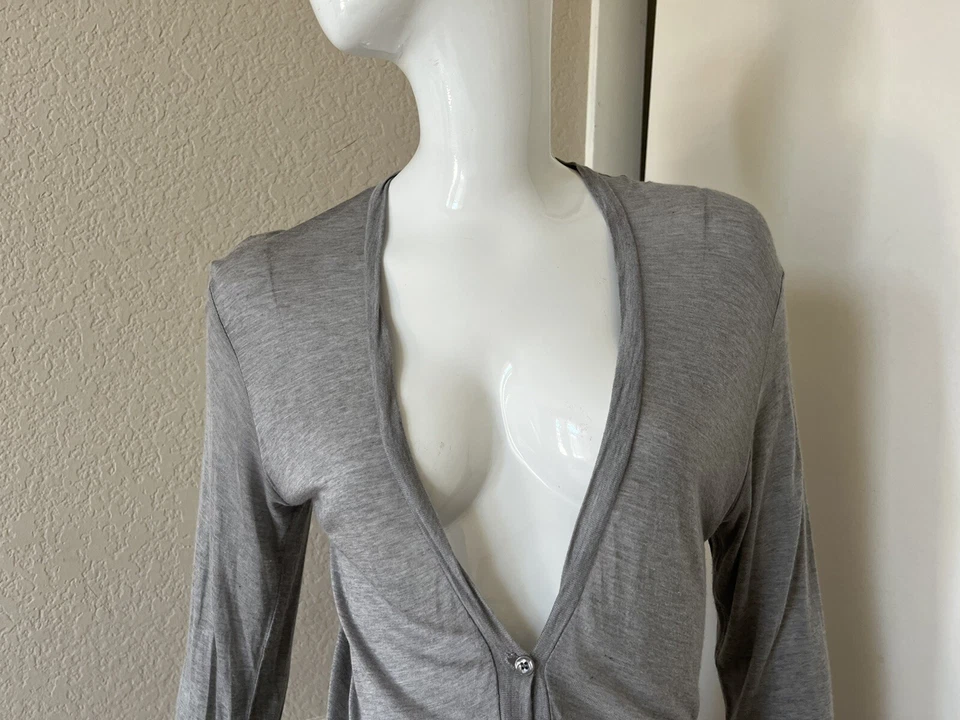 ALTERNATIVA ¡NUEVA! Cárdigan plumero tejido fino modal/seda gris jaspeado L/XL Foto 2 de 4