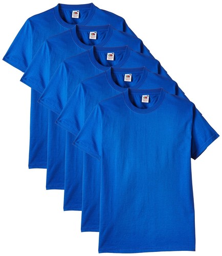 5 Pack Fruit Of The Loom Men's Heavy Cotton T-Shirt Tee Short Sleeve Round Neck - Picture 9 of 13