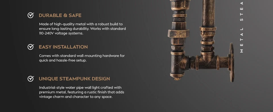 Industrial Water Pipe Wall light