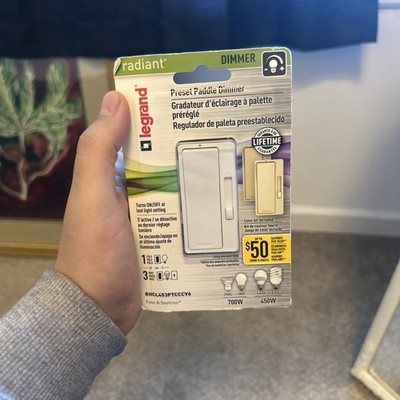 Legrand radiant 450W Rocker Dimmer for LED/CFL/Halogen/Incandescent Bulbs, 3-Way