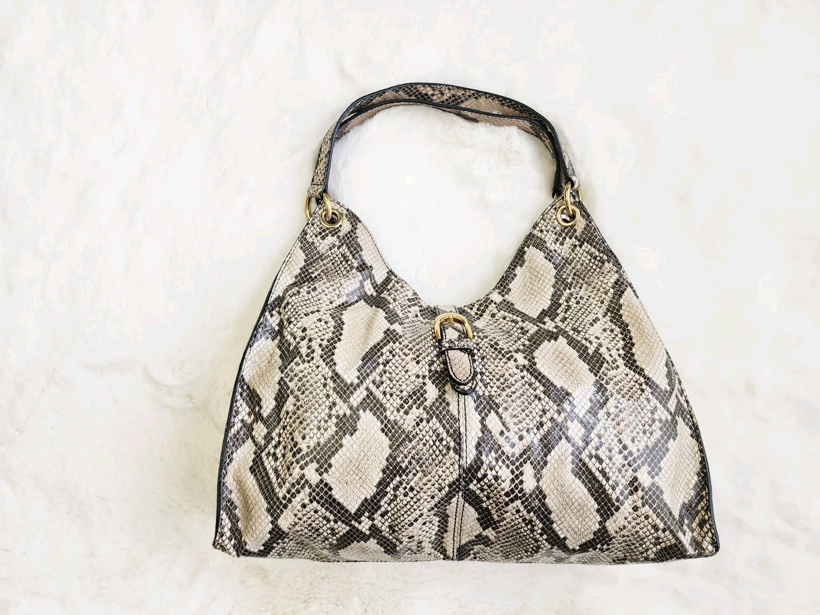 Talbots Python Snakeskin Leather Tan Work Handbag… - image 2