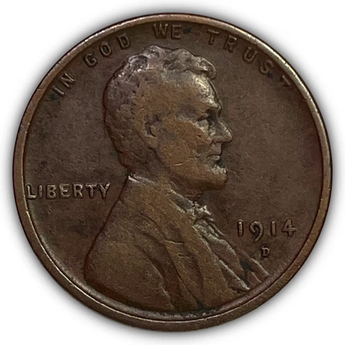 1914-D Lincoln Wheat Cent Very Fine VF Coin #27140