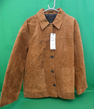 Zara ZW Collection Limited Edition suede leather jacket in brown. XL -BNWT