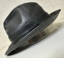 Mila Schon Lamb Leather L 58Cm Fedora Hat Black Mne Rare Model Limited Edition L