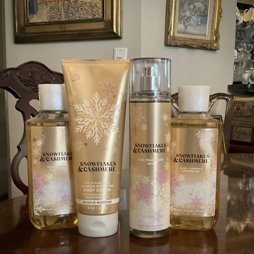 ❄️ SNOWFLAKES & CASHMERE SET 4 Pc. Mist Shower Gel & Cream Bath & Body Works