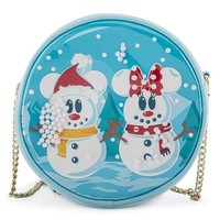 Loungefly Disney - Snowman Mickey Minnie Snow Globe - Crossbody Bag - Neu & Ovp