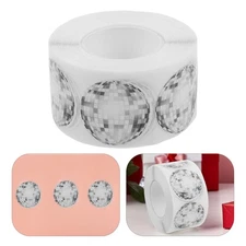 10 Rolls Disco Party Favors Sticker Label Circular Stickers