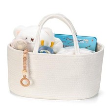 Diaper Caddy Organizer, Empty Gift Large - 15.7"L x 10.2"W x 8.3"H Off White