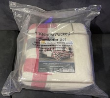 Mainstays Reverse Flannel Comforter Set Full / Queen Red Black White Plaid