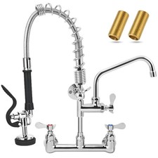 Commercial Sink Faucet - 21" Height Commercial Faucet Wall Mount with Pre-Rin...