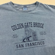 Vintage 2002 Golden Gate Bridge San Francisco Blue T-Shirt Sz XL