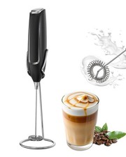 Milk Frother Handheld with Stand, Battery-Operated Electric Foam .