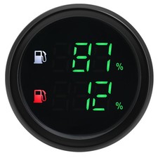 52mm LCD Digital Dual Fuel Level Gauge With Flashing Alarm for Boat Car Truck