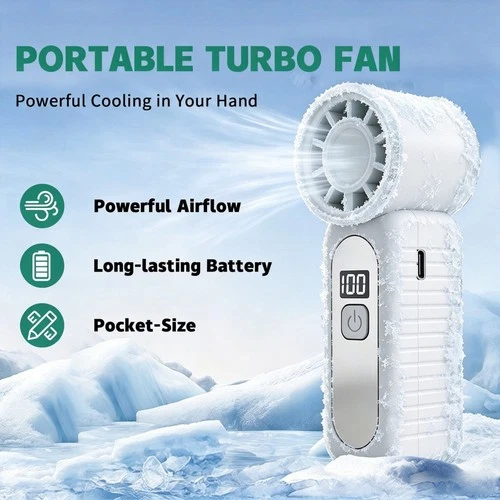 20000RPM High Speed Turbo Fan Portable Handheld Fan Rechargeable 5-Speed Cooling