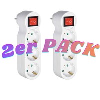 2Er Set 3-Fach Mehrfachstecker Steckdosenadapter Steckdosenverteiler M. Schalter