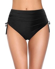 Women High Waisted Bikini Bottoms Swim Briefs Beach Shorts Drawstring Swimwear