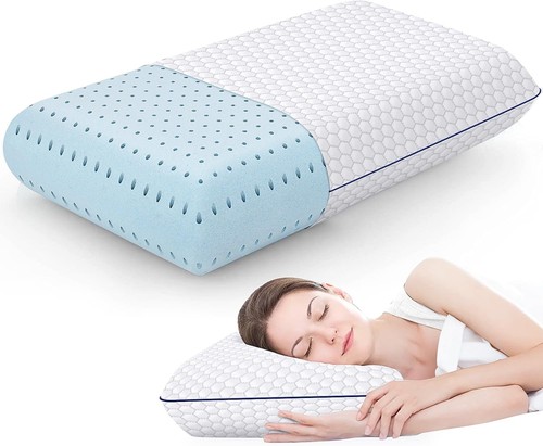 Memory Foam Pillows for Side, Back and Stomach Sleepers, Standard Size, Grey