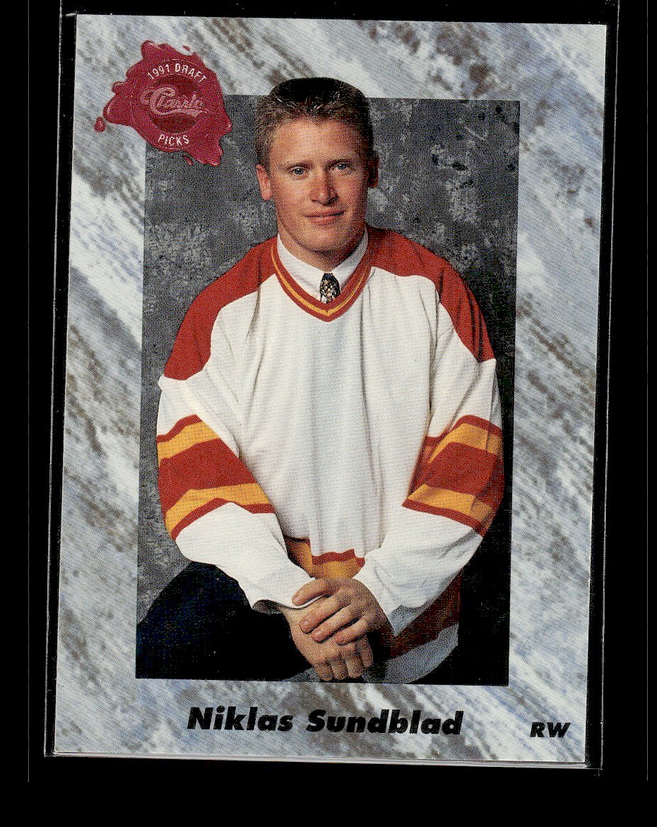 1991 Classic Four Sport #16 - Niklas Sundblad - Calgary Flames Hockey Card