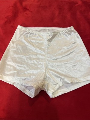 Vtg Y2K Vanity Fair Second Skin Satin Hot Shorts Panties White Small