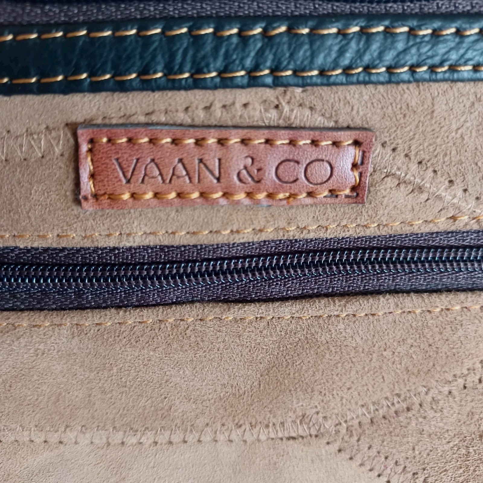 Vaan & Co Leather Patchwork Upcycled Brown Crossb… - image 10