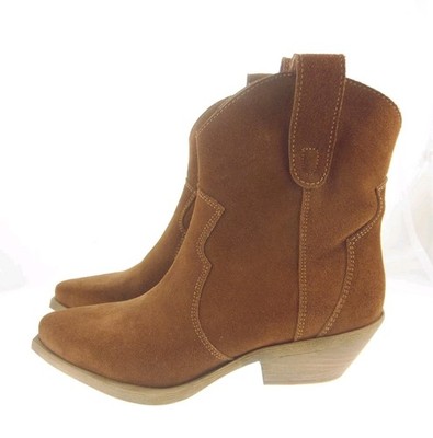 Steve Madden Sz 7.5 Wizz Suede Leather Western Ankle Boots Brown Women's 