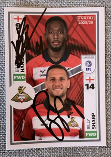 SIGNED EFL 25/26 STICKER HANLON/SHARP DONCASTER ROVERS