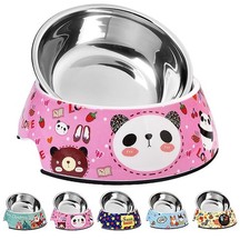 Pet Cats Dogs 2 in 1 Food Water Bowls - Non Slip Skid Proof Heavy Duty Pet Ca...