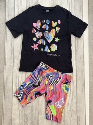 Next Marble Dye Radshorts Outfit Set 8 Jahre Mädchen T-Shirt Alter 7-8 Sommer Paket