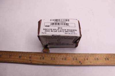 (100-Pk) Split Lock Washer Din 127B Steel Zinc Blue M10 B2100989