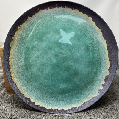 Set of 6 Merritt ''Natural Elements'' Melamine Plates - Turquoise Crackle Glaze