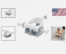 Asiento de baño Ingenuity My - gris, ventosas, respaldo, aprobado por ASTM, fácil almacenamiento