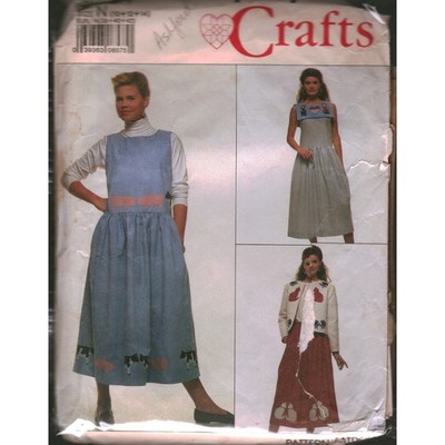 Ashford Crafts Sewing Pattern Women Jumper Pinafore Quilted Jacket Size 10-12-14