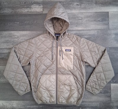 Patagonia Diamond Quilted Bomber Hoodie Khaki Mens Size Small NWOT
