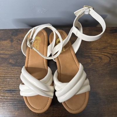 Sugar & Jade Size 3 Girls Sandals With Ankle Strap In White