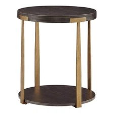 iNSPIRE Q End Table Coffee Accent Table Round in Metal - Espresso