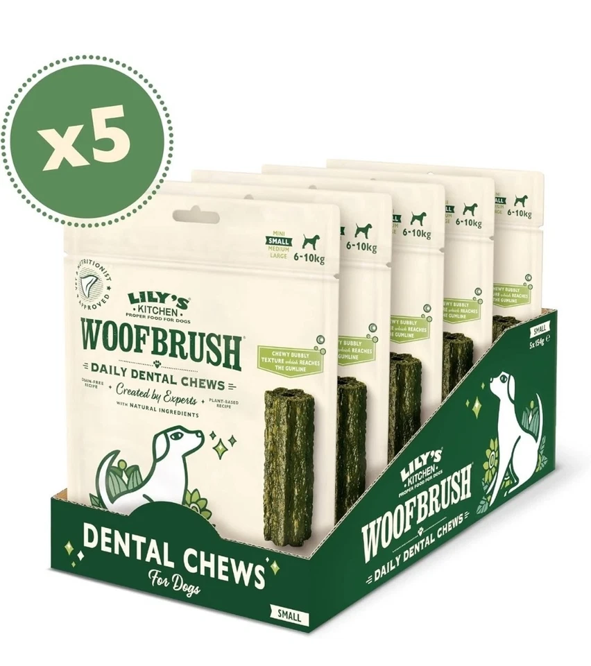 LILYS KITCHEN lily's kitchen woofbrush Expert Dental Care Small 5 PACKS OF 7 BBE 08/26