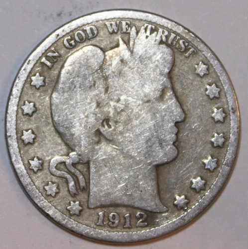 1912-P BARBER SILVER HALF DOLLAR - GOOD - #0030E