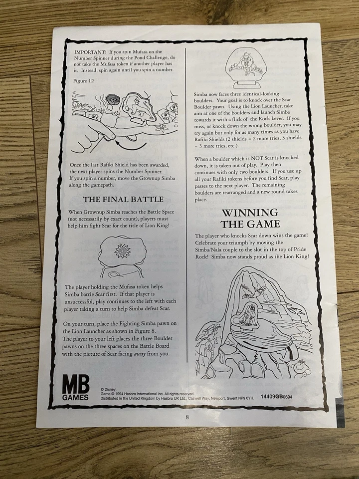 MB Games Disney's The Lion King Board Game 1994 Vintage. 100% Complete & Checked - Image 4 of 4