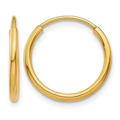 Echte massive 14K Gelbgold Endlos Creolen 1,5 mm x 23 mm - ER0121