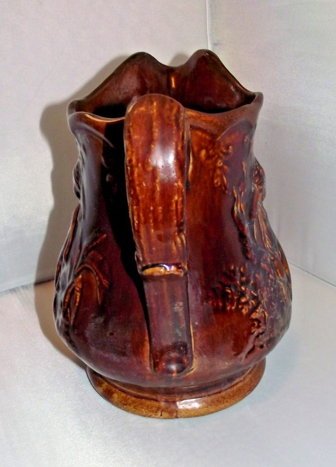 Antique Rockingham Pitcher Rare Antique Rockingham Glaze Pitcher with