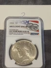 1922 MS BU Unc Peace Silver Dollar NGC Flag 100th Ann Label
