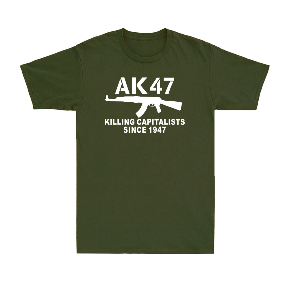 RHUDE T shirt vintage AK 47 Funny Political Weapons Cool Rude Gun regalo uomo cotone