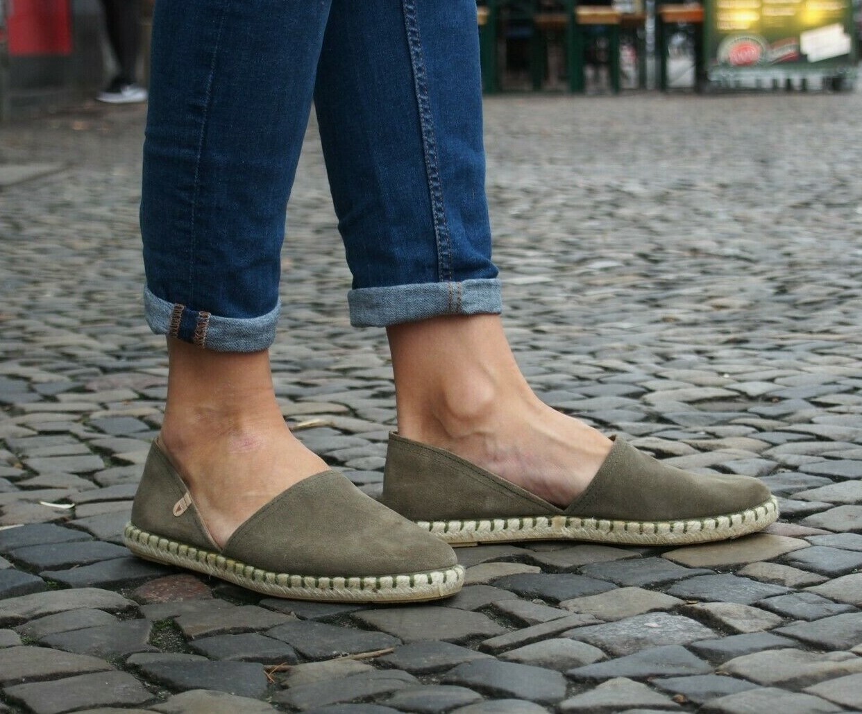 VERBENAS Espadrilles Carmen Calpe Serraje Kaki Sommerschuh Slip On  Echtleder 37 | eBay