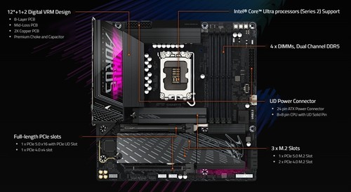 Carte mère GIGABYTE B860M AORUS PRO WIFI7 Intel B860 LGA1851 MicroATX DDR5 NEUF - Photo 7/9