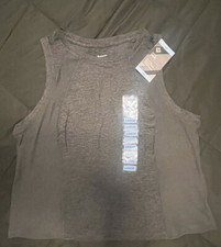 NWT Member's Mark Women's Charcoal Gray Heather Soft Rib Cropped Tank L