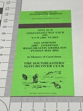 Matchbook Cover Southeastern Matchcover Club  Altamont Springs,Fla gmg unstruck
