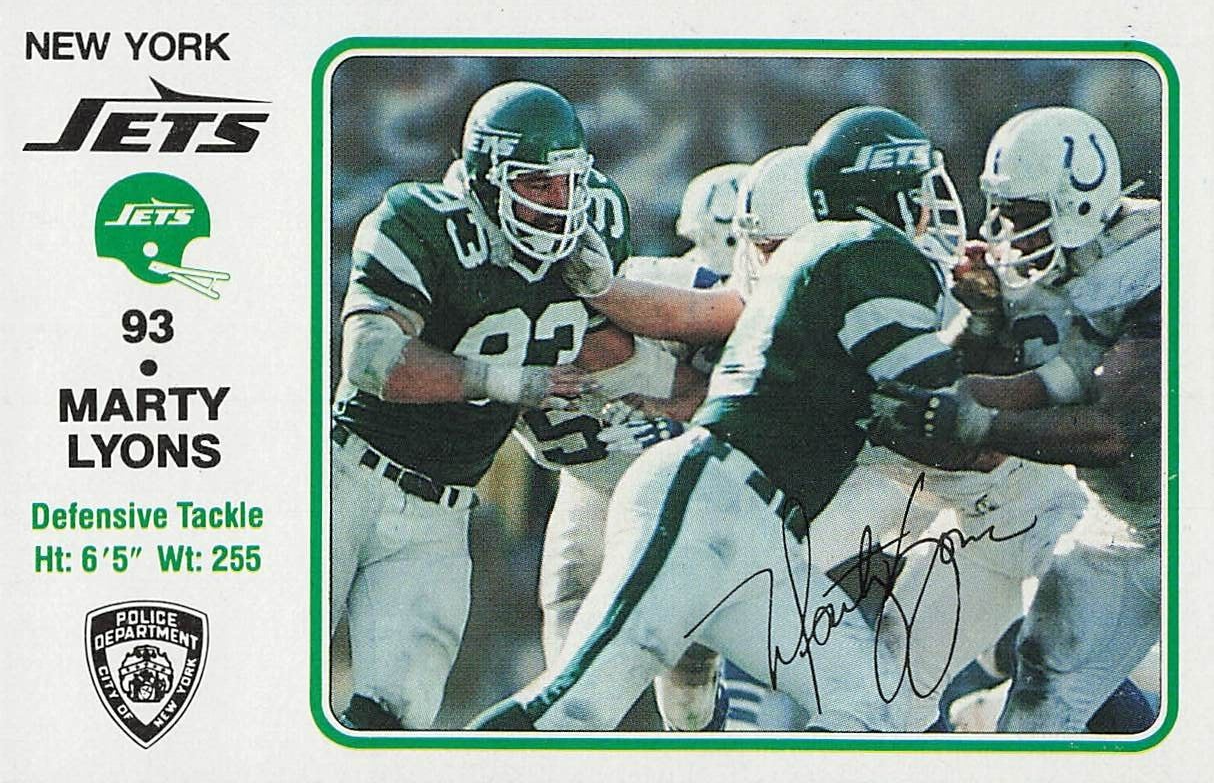 MARTY LYONS NEW YORK JETS 1981 POLICE eBay
